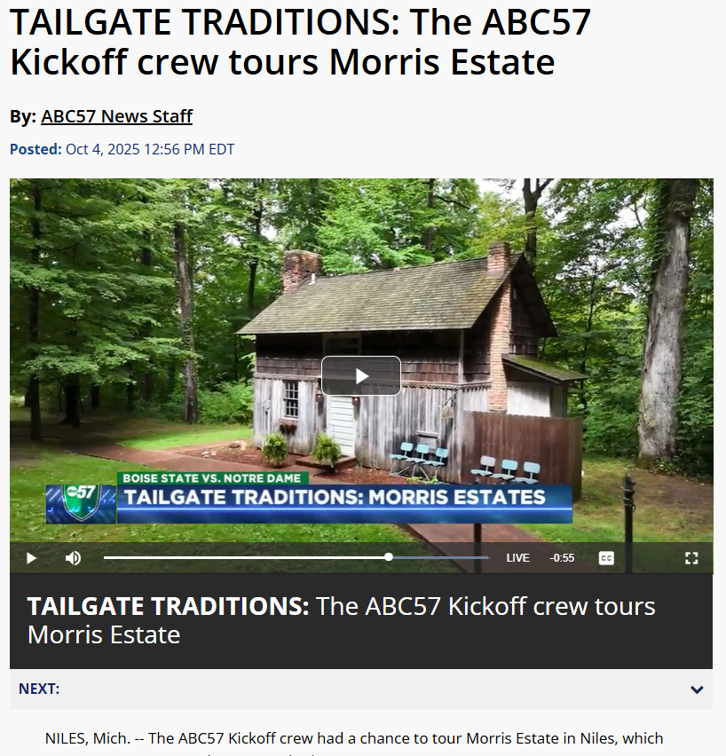 TAILGATE TRADITIONS: The ABC57 Kickoff crew tours Morris Estate Featured Image